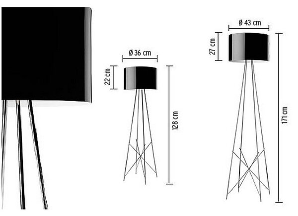 Flos - Ray F2 Lampa Podłogowa Czarna