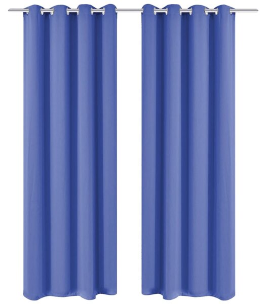 Zasłony zaciemniające z kółkami, 2 szt., 135x175 cm, niebieskie