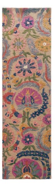 Wełniany chodnik tkany ręcznie 80x300 cm Amira Floral – Flair Rugs