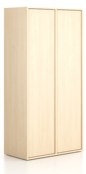 Szafka FRAME, 2 przedziały, 872 x 450 x 1735 mm, PUSH-lock, brzoza