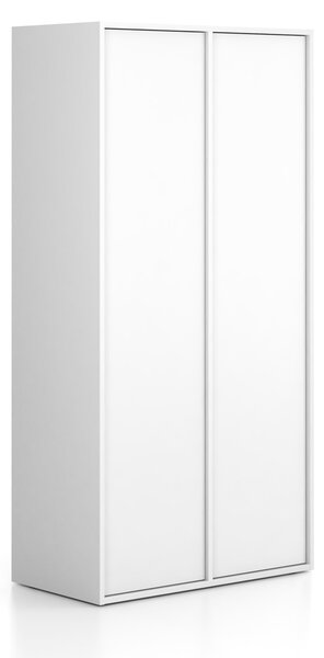 Szafka FRAME, 2 przedziały, 872 x 450 x 1735 mm, PUSH-lock, biały