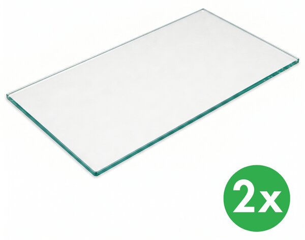 Szklana półka do witryny, 800 × 400 mm, opakowanie 2 szt
