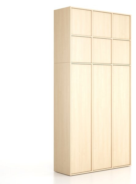 Nadstawka do szaf FRAME, 6x drzwi, 1299 x 450 x 854 mm, PUSH-lock, brzoza