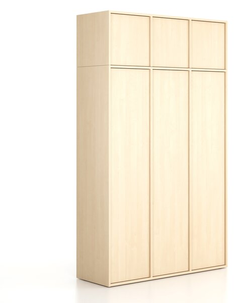Nadstawka do szaf FRAME, 3x drzwi, 1299 x 450 x 427 mm, PUSH-lock, brzoza
