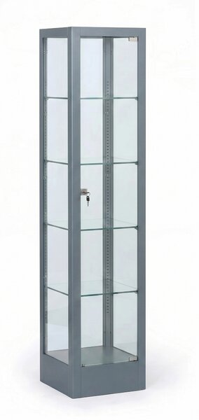 Witryna szklana, 1800 × 400 × 400 mm, szara