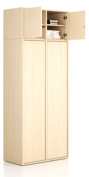 Nadstawka do szaf FRAME, 2x drzwi, 872 x 450 x 427 mm, PUSH-lock, brzoza