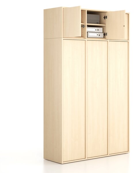 Nadstawka do szaf FRAME, 3x drzwi, 1299 x 450 x 427 mm, PUSH-lock, brzoza