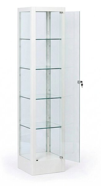 Witryna szklana, 1800 × 400 × 400 mm, biały