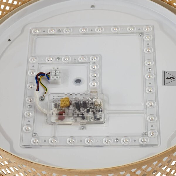 Lampa sufitowa LED Eilif Lindby, jasne drewno, salon / jadalnia, bambus, nowoczesny