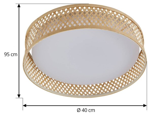 Lampa sufitowa LED Eilif Lindby, jasne drewno, salon / jadalnia, bambus, nowoczesny