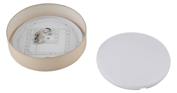 Lampa sufitowa LED Eilif Lindby, kremowy / amber, salon / jadalnia, tkanina / materiał / jedwab, nowoczesny