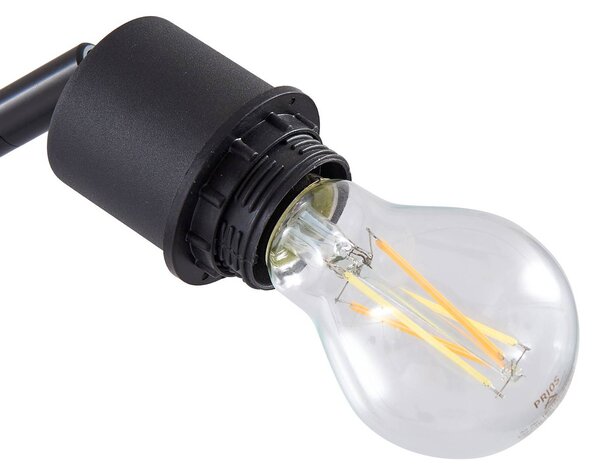 Lampa podłogowa Lindby Braccio, szary/czarny, szkło, 5-punktowa, 204,5cm