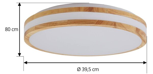 Lampa sufitowa LED Emiva Lindby, jasne drewno, salon / jadalnia, drewno, nowoczesny