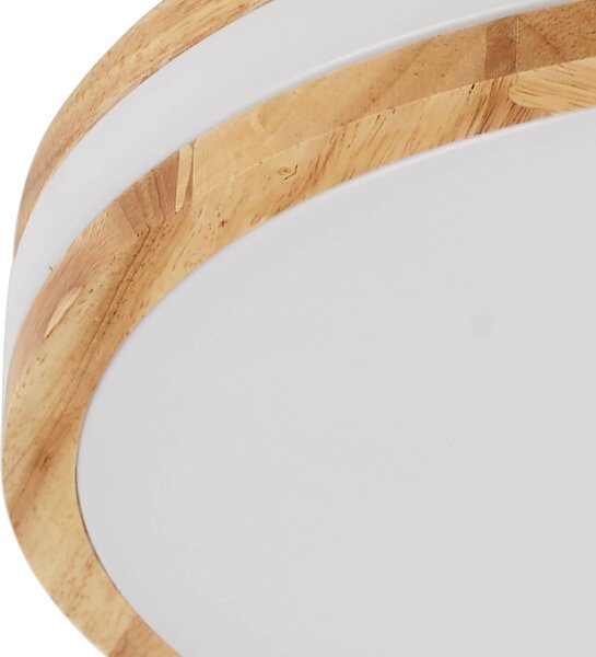 Lampa sufitowa LED Emiva Lindby, jasne drewno, salon / jadalnia, drewno, nowoczesny