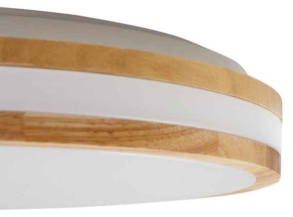 Lampa sufitowa LED Emiva Lindby, jasne drewno, salon / jadalnia, drewno, nowoczesny