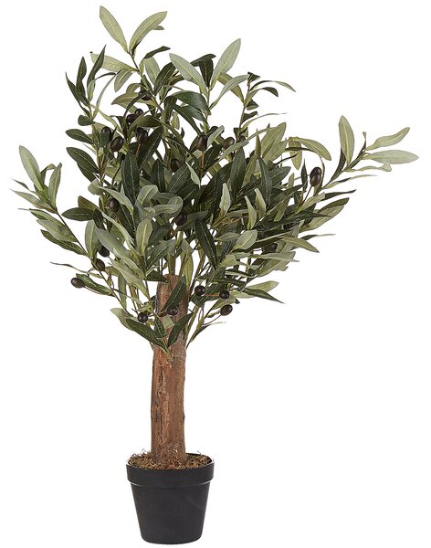 Sztuczna roślina drzewko oliwne czarna doniczka tworzywo 77 cm Olive Tree Beliani