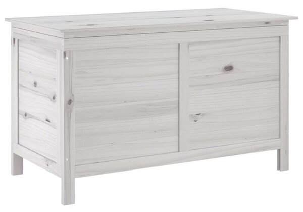 Skrzynia ogrodowa, biała, 99x49,5x58,5 cm, lite drewno jodłowe