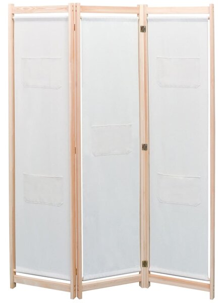 Parawan 3-panelowy, szary, 120x170x4 cm, tkanina
