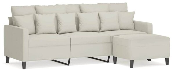 Sofa 3-osobowa, kremowa, 180 cm, tapicerowana aksamit