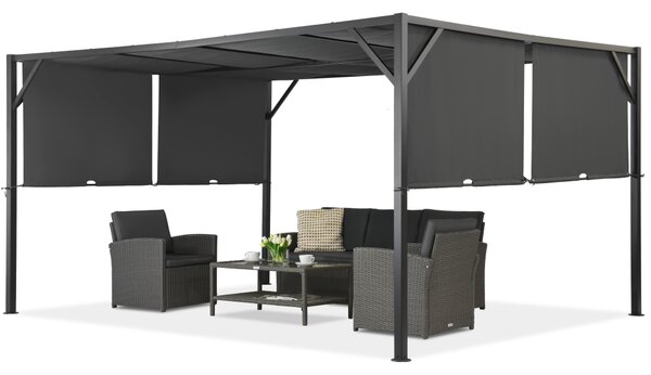 Pergola tarasowa metalowa Santorini 3 x 4m antracytowa Garden Point
