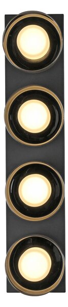 Paul Neuhaus Lampa sufitowa LED Rika, możliwość ściemniania, czarny, salon / jadalnia, szkło, nowoczesny