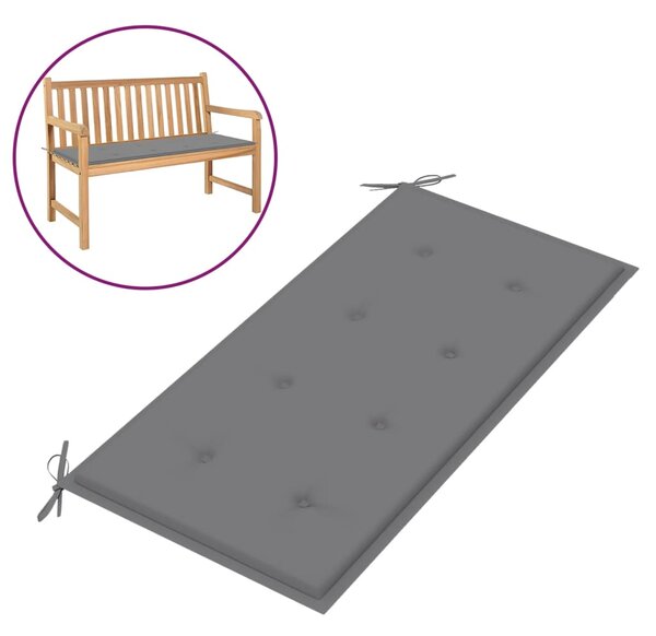 Poduszka na ławkę ogrodową, szara, 100x50x3 cm, tkanina
