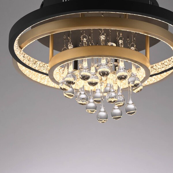 Paul Neuhaus Lampa sufitowa LED Rotazo, możliwość ściemniania, czarny, salon / jadalnia, aluminium, nowoczesny