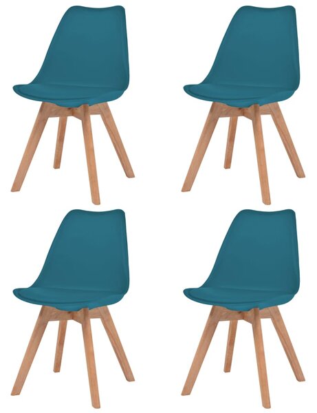 Krzesła stołowe, 4 szt., turkusowe, plastikowe