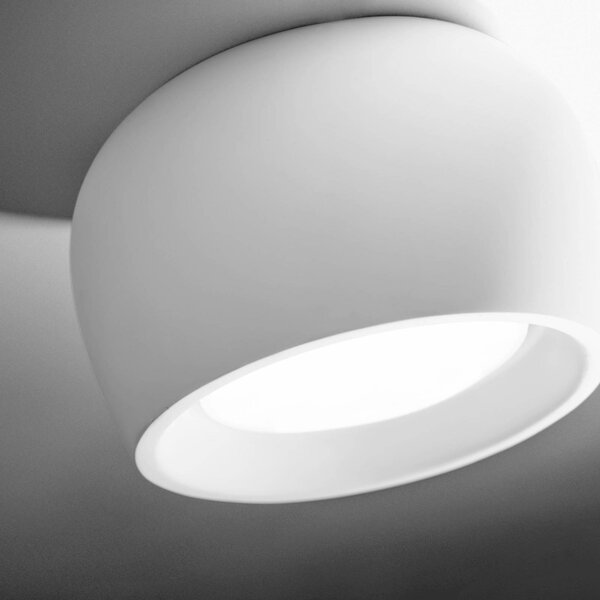 TECNICO by Sforzin Lampa sufitowa designerska Mysia, możliwość ściemniania, biały / opal, salon / jadalnia, gips / glina, nowoczesny