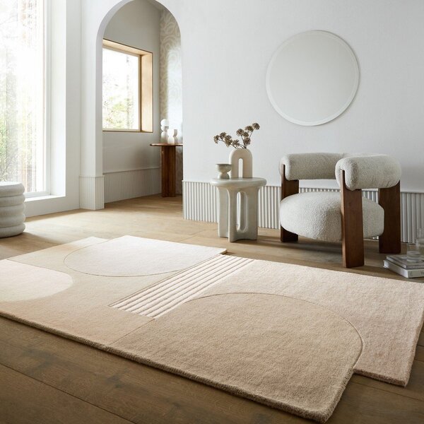 Wełniany dywan tkany ręcznie w naturalnym kolorze 120x180 cm Lozenge – Flair Rugs