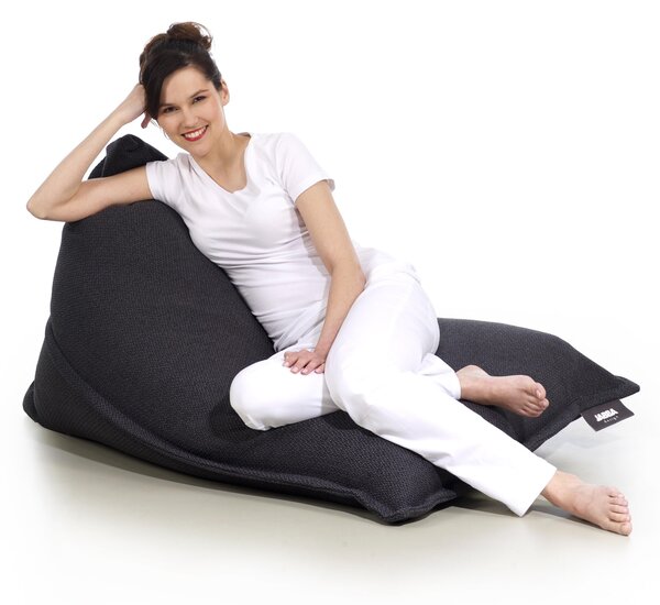 Pufa Lofty Premium – elegancka pufa sako do salonu ciemno szara