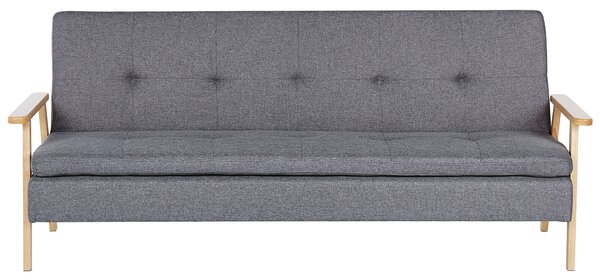 Sofa rozkładana z funkcją spania tapicerowana pikowana szara Tjorn Beliani