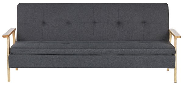 Sofa rozkładana z funkcją spania tapicerowana pikowana ciemnoszara Tjorn Beliani