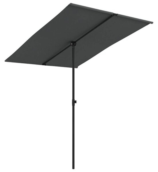Parasol ogrodowy na aluminiowym słupku, 2x1,5 m, antracytowy
