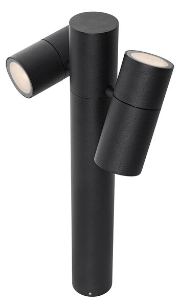 Stojąca lampa ogrodowa czarna 50 cm 2-światłowa regulowana - Duo