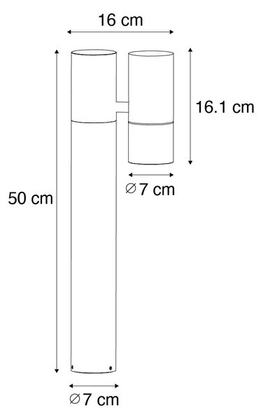 Lampa zewnętrzna czarna z kolcem do ziemi i dławikiem kablowym 50 cm IP44 - Solo Deluxe