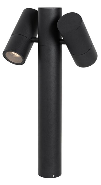 Stojąca lampa ogrodowa czarna 50 cm 2-światłowa regulowana - Duo