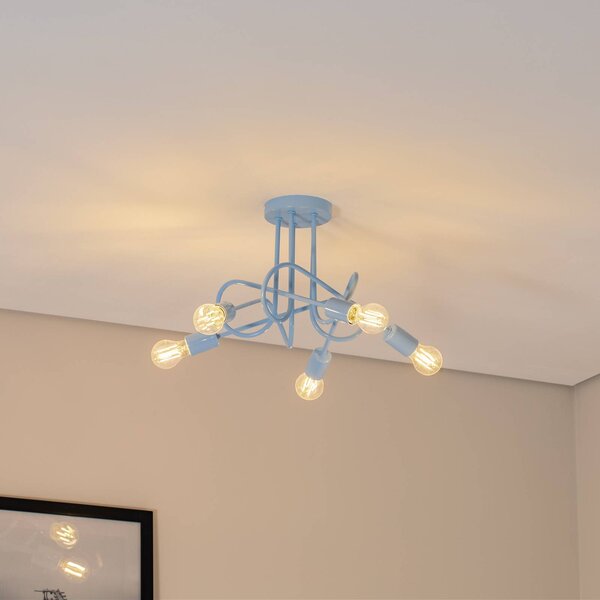 Lampa sufitowa Oxford HELAM, możliwość ściemniania, niebieski, salon / jadalnia, metal