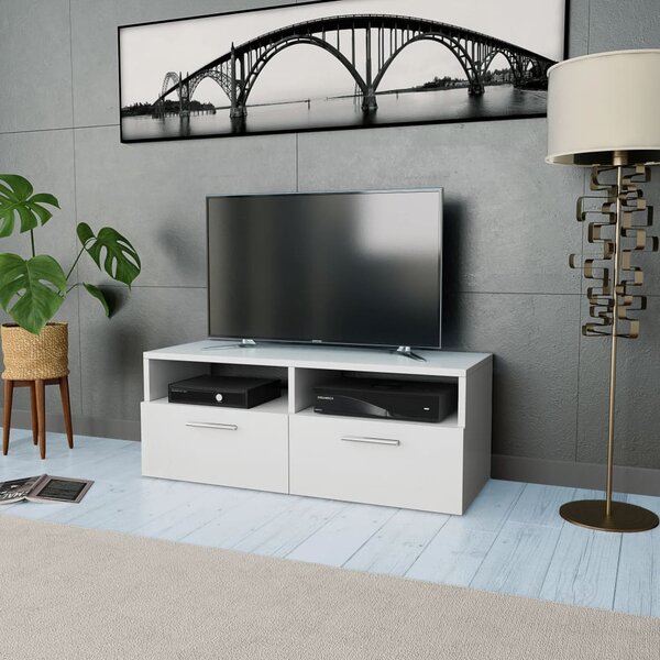 Szafka pod TV z płyty wiórowej, 95 x 35 x 36 cm, biała