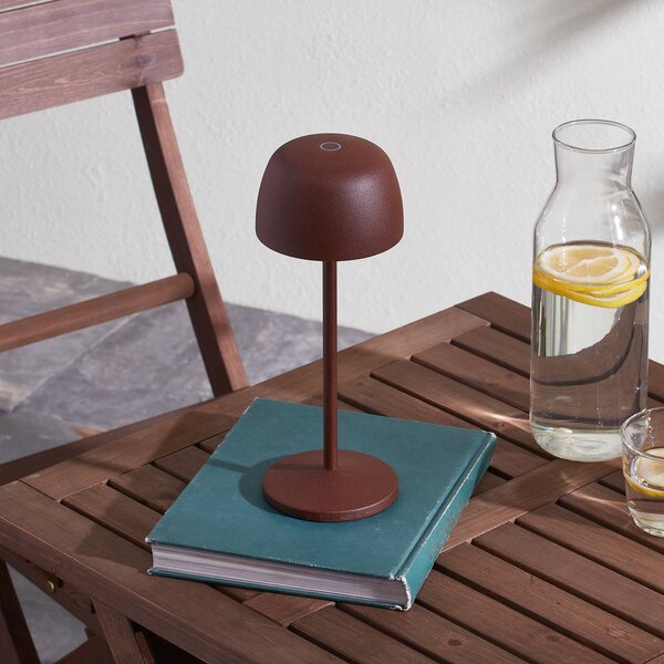 Lindby Lampa stołowa LED Arietty, brązowa, ściemniana, IP65 Arietty Lindby, możliwość ściemniania, brązowy / rdzawy, salon / jadalnia, aluminium, nowoczesny