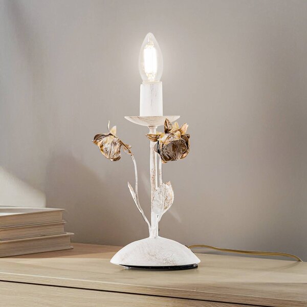 Lampa stołowa Carolina ONLI, biały / opal, salon / jadalnia, metal, florentyński