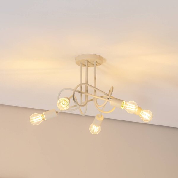 Lampa sufitowa Oxford HELAM, możliwość ściemniania, kremowy / amber, salon / jadalnia, metal