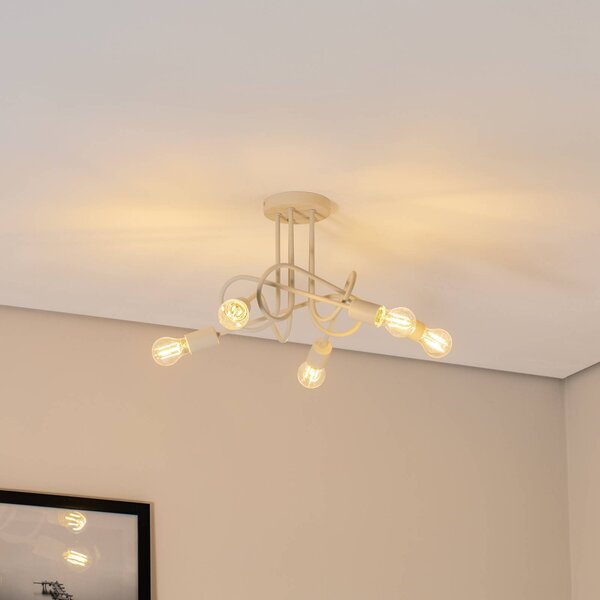 Lampa sufitowa Oxford HELAM, możliwość ściemniania, kremowy / amber, salon / jadalnia, metal