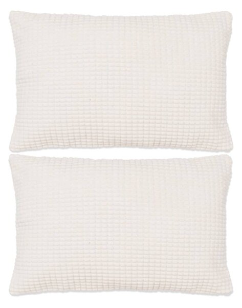 2-częściowy zestaw poduszek, welur, 40x60 cm, złamana biel