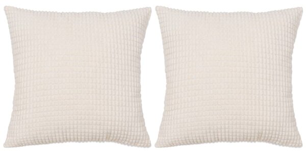 2-częściowy zestaw poduszek, welur, 45x45 cm, złamana biel