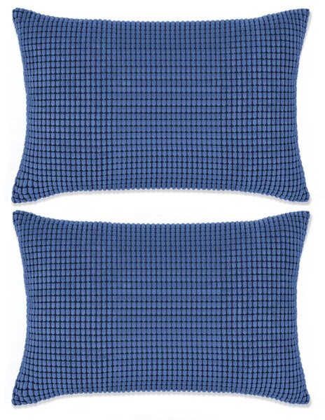 Zestaw 2 poduszek z weluru w kolorze niebieskim, 40x60 cm