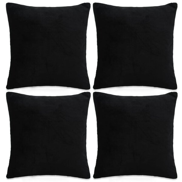 Poszewki na poduszki, 4 szt, tkanina, 40x40 cm, czarne