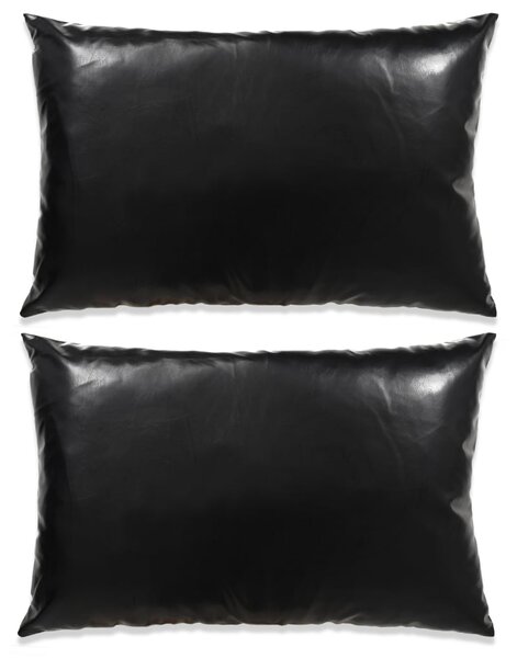 Zestaw 2 poduszek z PU w kolorze czarnym 40 x 60 cm