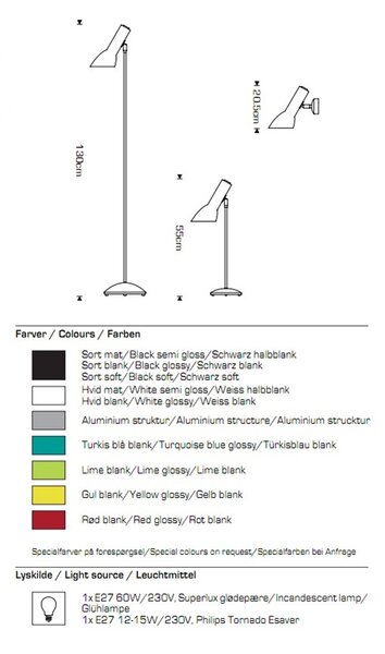 Cph Lighting - Oblique Lampa Podłogowa Błyszcząca Biała