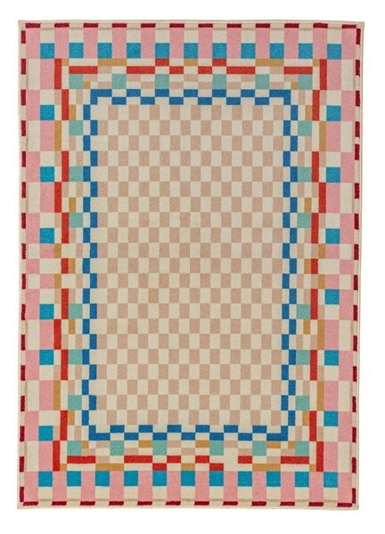 Dywan z mieszanki wełny 180x230 cm Checkered Border – Flair Rugs